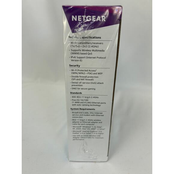 New/Sealed NETGEAR N300 WiFi Router Model WNR2000 - Picture 4 of 5